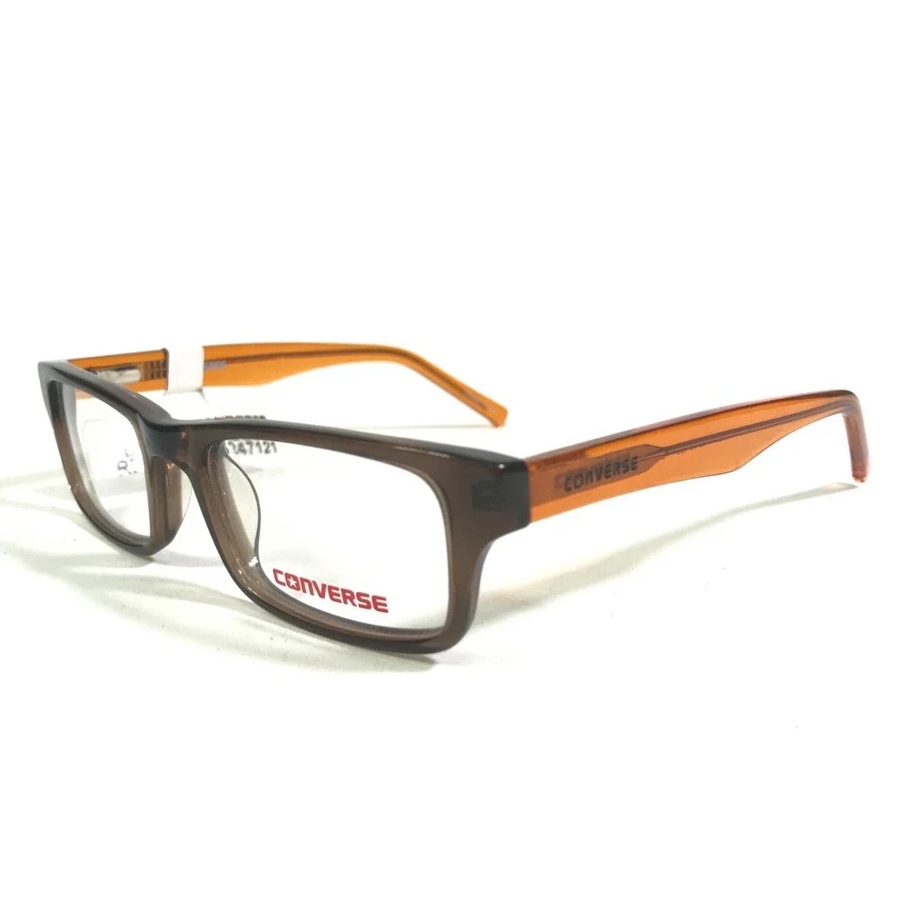 Converse Kids Eyeglasses Frames K003 BROWN Orange Rectangular Full Rim 45-16-130